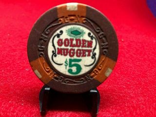 Rare R7 $5 Golden Nugget 9th Iss Good,  Inserts 6/brn 3/crm Low Book $175