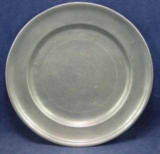 Pewter Plate Single Reed Edge American Late 18th - Early 19th Century Antique