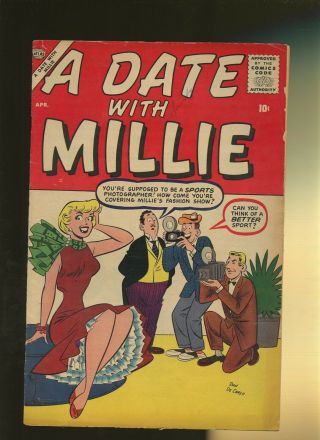 A Date With Millie 4 Vg,  4.  5 1 Atlas Romance 1957 Stan Lee & Dan Decarlo