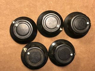 5 Vintage Black Bakelite Knsp - 6 Knobs 1 5/16 " General Radio Ribbed Pointer A