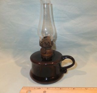 Old 1890 - 1900 Amethyst Little Butter Cup Miniature Finger Oil Lamp
