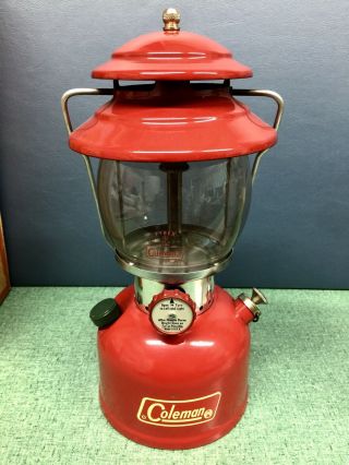 Vintage Coleman Lantern 200A Red Single Mantle 1971 W/ Box & Papers 3