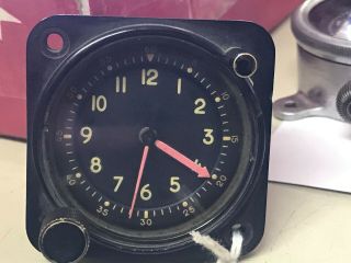 Vintage Waltham Type A - 13a Usaf Aircraft 8 Day Clock 1960 