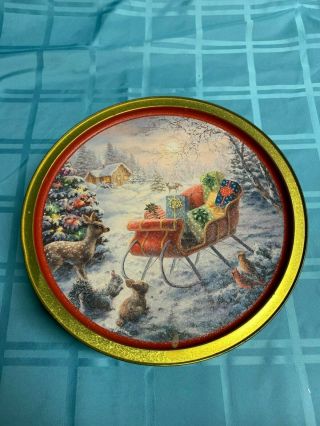Christmas Double Chocolate Chip Cookie Tin Large 13 " Nicky Boehme 2006