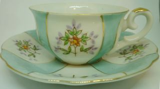 Antique Collectible Fine Porcelain Tea Cup/saucer Halsey Fifth Ave Japan