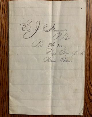 Handwritten G.  A.  R Booklet Post 305 Alton Illinois 35th Iowa Infantry