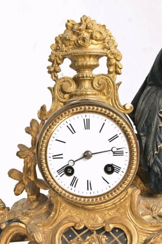 French gilt bronze figural mantel clock @ 1870 2