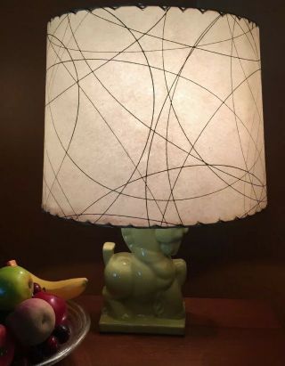 Vtg Mid - Century - Modern Atomic Swirl - Fiberglass Lamp Shade 14 X 16 X 12 Tall