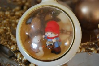 Vintage Hallmark Little Drummer Boy 1980 Shadowbox Globe Christmas Ornament