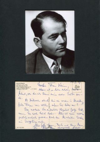 Albert Speer Architect Autograph,  Handwritten Note Signed & Mounted