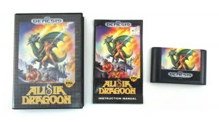 Alisia Dragoon Video Game Vintage Sega Genesis 1992 Complete