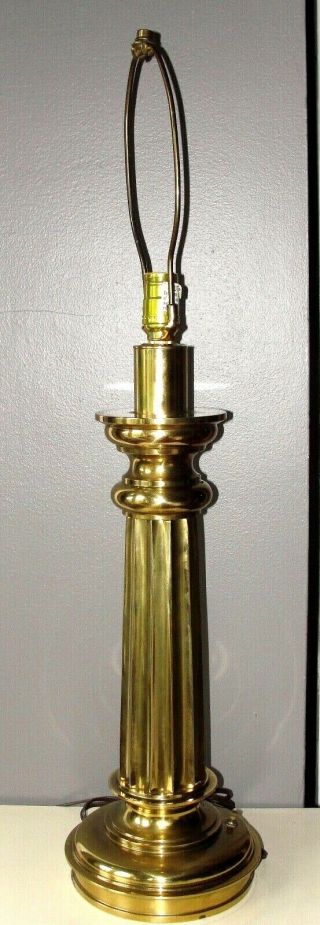 Vintage Stiffel Hollywood Regency Xl Brass Greek Roman Pillar Column Table Lamp