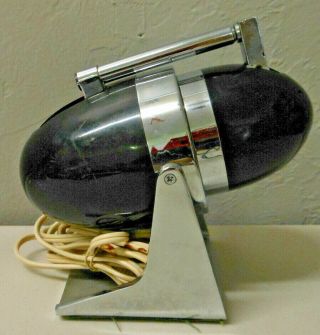 1970s Atomic Desk Lamp Bullet Retro Black Vintage Mcm Mid Century Bulb