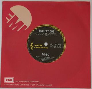 Ac/dc - Dog Eat Dog/carry Me Home Rare 7 " Vinyl
