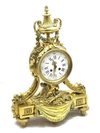 Antique Mantle Clock Breath taking Gilt Bronze 8 Day Bell Striking 1870 S.  Marti 3