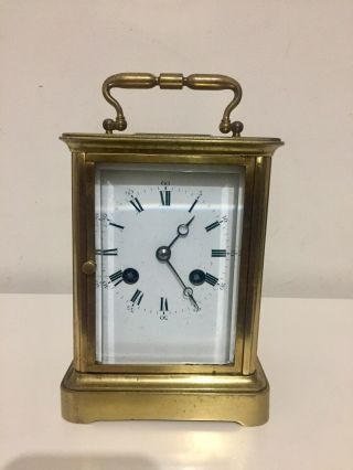 Antique French Bell Striking Carriage Clock By Leroy Paris.  C1870