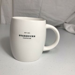 Starbucks 14 Fl Oz Coffee Cup Mug White 2008 Plain Logo