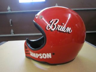 Vintage 1984 Simpson Mx Motocross Motorcycle Helmet Size 7 1/2 Moto Style