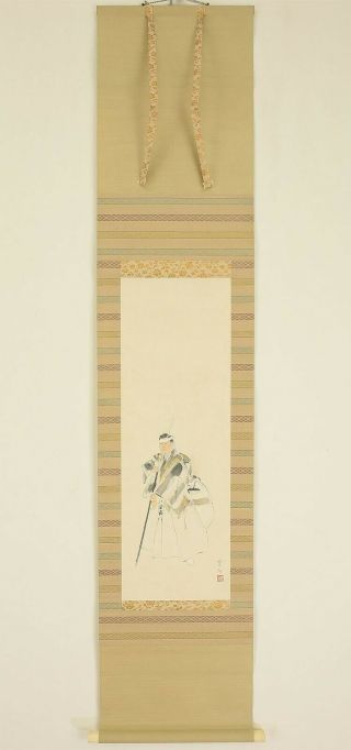 掛軸1967 Japanese Hanging Scroll " Figure Painting " @n635