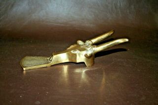 Vintage Solid Brass Bull Face 9.  5 