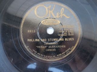 78 Rpm Texas Alexander Mississippi Sheiks Okeh 8813 Rolling Stumbling Blues V,