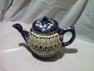 Antique/vintage Persian Islamic Middle Eastern Pottery Tea Pot.  Iznik? Signed.