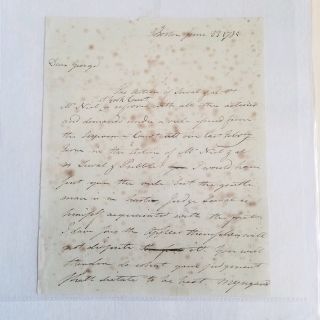 1785 Gen.  Benjamin Lincoln Letter To " Dear " George Washington Revolutionary War