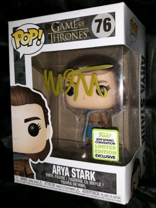 Game Of Thrones Arya Stark Funko Pop 76 Exclusive Signed By Maisie Williams