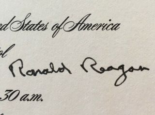 PRESIDENT RONALD REAGAN SIGNED INAUGURAL INVITATION INAUGURATION CEREMONY 1981 2