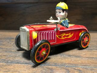 30363 Vintage Ko Japan Tin Wind Up Bump N Go Car Antique Toy