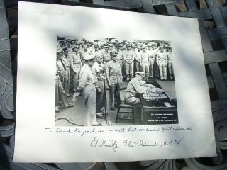 Fleet Admiral Usn Chester Nimitz Signed Inscribed Photo Japan Surrender Wwii