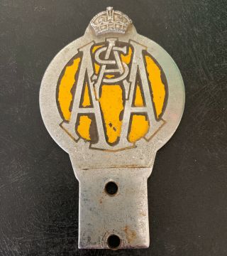 Sa Aa Vintage South Australian Automobile Association Car Badge.  Raa