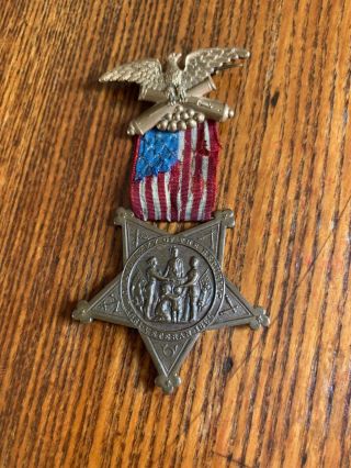 Gar Civil War Ribbon Pin 1861 - 1866 Veterans With Number