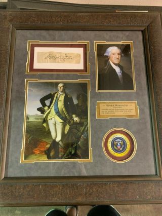 George Washington Signed Cut Signature Framed Autographed