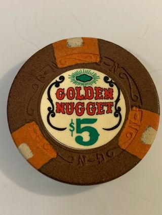 Golden Nugget $5 Casino Chip Las Vegas Nevada 3.  99