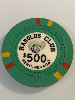 Harolds Club $500 Casino Chip Reno Nevada 3.  99