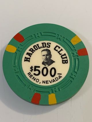HAROLDS CLUB $500 Casino Chip Reno Nevada 3.  99 2