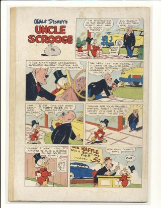 Four Color 386 Uncle Scrooge (1) by Carl Barks Poor Cond.  centerfold missing 2