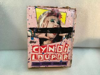 1985 Topps Cyndi Lauper Trading Cards Box Of 36 Packs