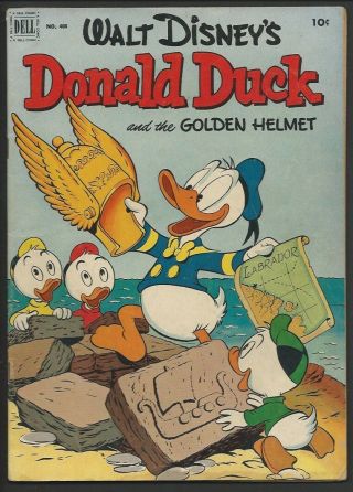 1952 Dell Four Color Fc 408 Donald Duck And The Golden Helmet Vg,