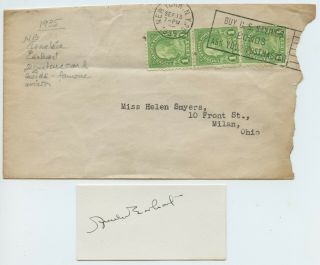 1935 Amelia Earhart Signed Autographed Card W/ Mailed Envelope Jsa Loa