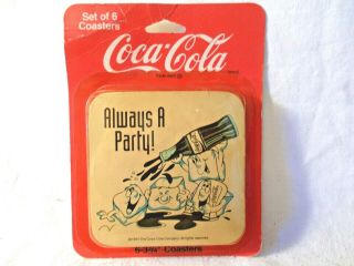 1994 Vintage Coca Cola Coke Set Of 6 Coasters / Packing / Soda