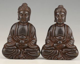 2 Buddhist China Jade Pendant Statue Guanyin Spiritual Mascot Gift