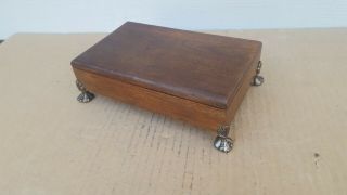 Vintage Small Solid Wood Jewerly Trinket Syorage Box