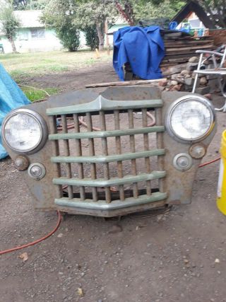 Vintage Hot Rod Parts 1949 - 52 Jeep Willys Front Grill With All Lights