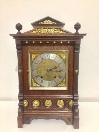 Antique German Ting Tang Bracket Clock By Lenzkirch C1890
