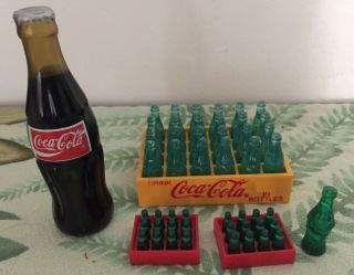 Coca - Cola Miniature Yellow Case 24 Pack Plastic Bottles & More