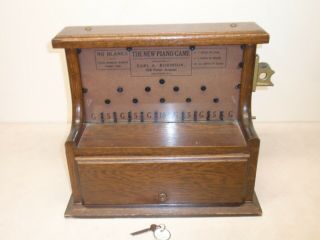 1909 Robinson The Piano 1c Target Penny Drop Trade Stimulator