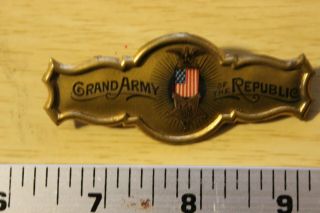 Grand Army Of The Republic Gar Celluloid Ribbon Pin Topper Civil War Veterans