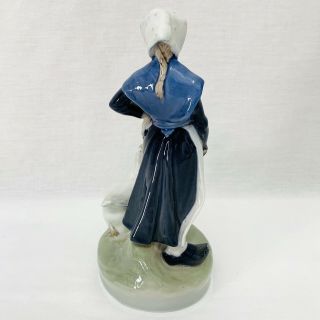 Vintage Royal Copenhagen Porcelain Girl With Goose Figurine Statue 528 3
